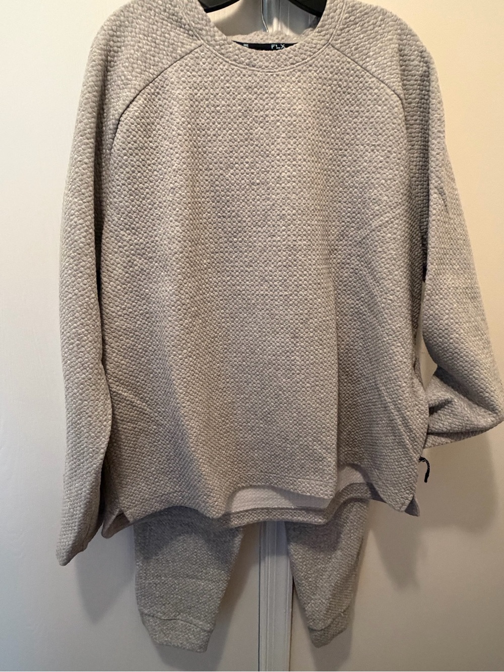 Crewneck Textured Sweater - Light Grey